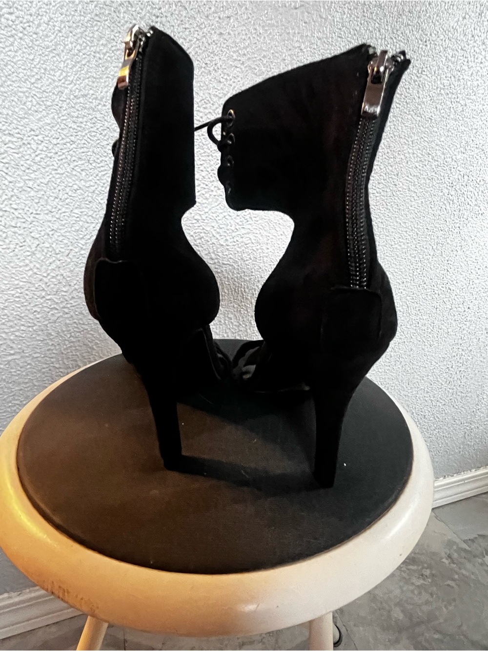 Women's Black Suede Ankle High Heel